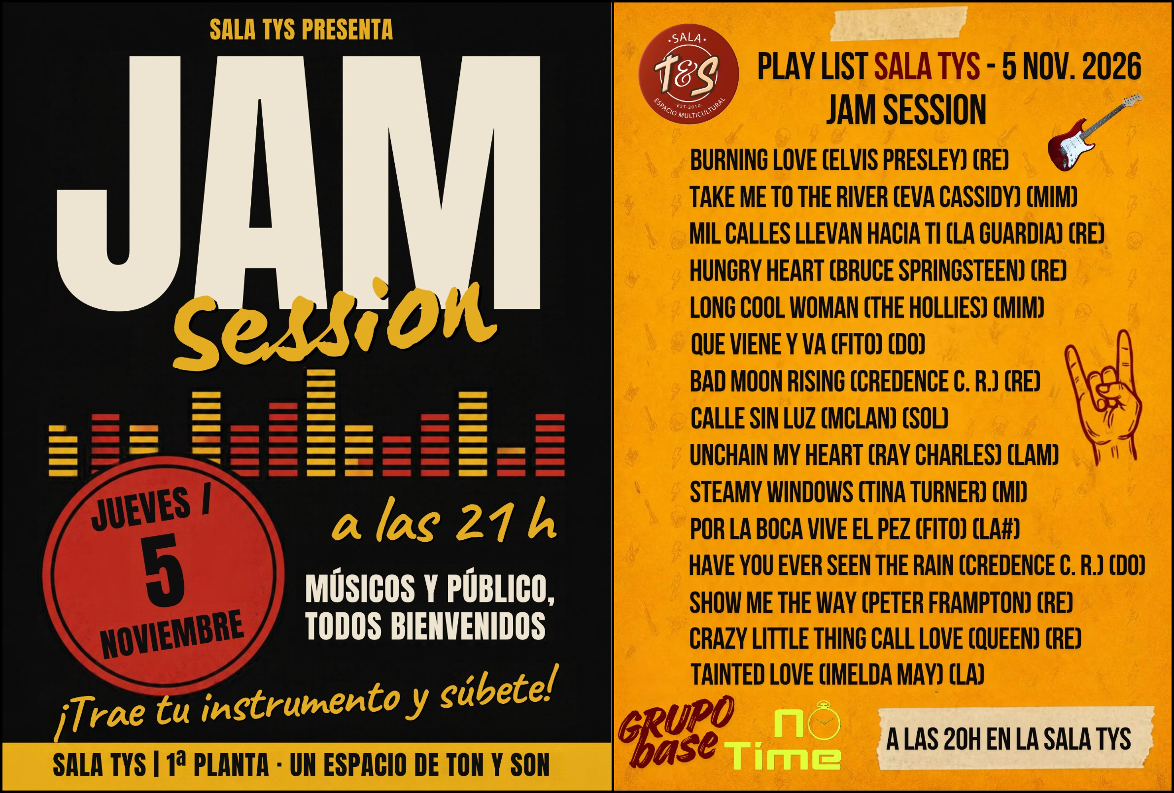 Cartel de la Jam actual de Noches del TYS